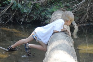 Sean on the creek, age 5.